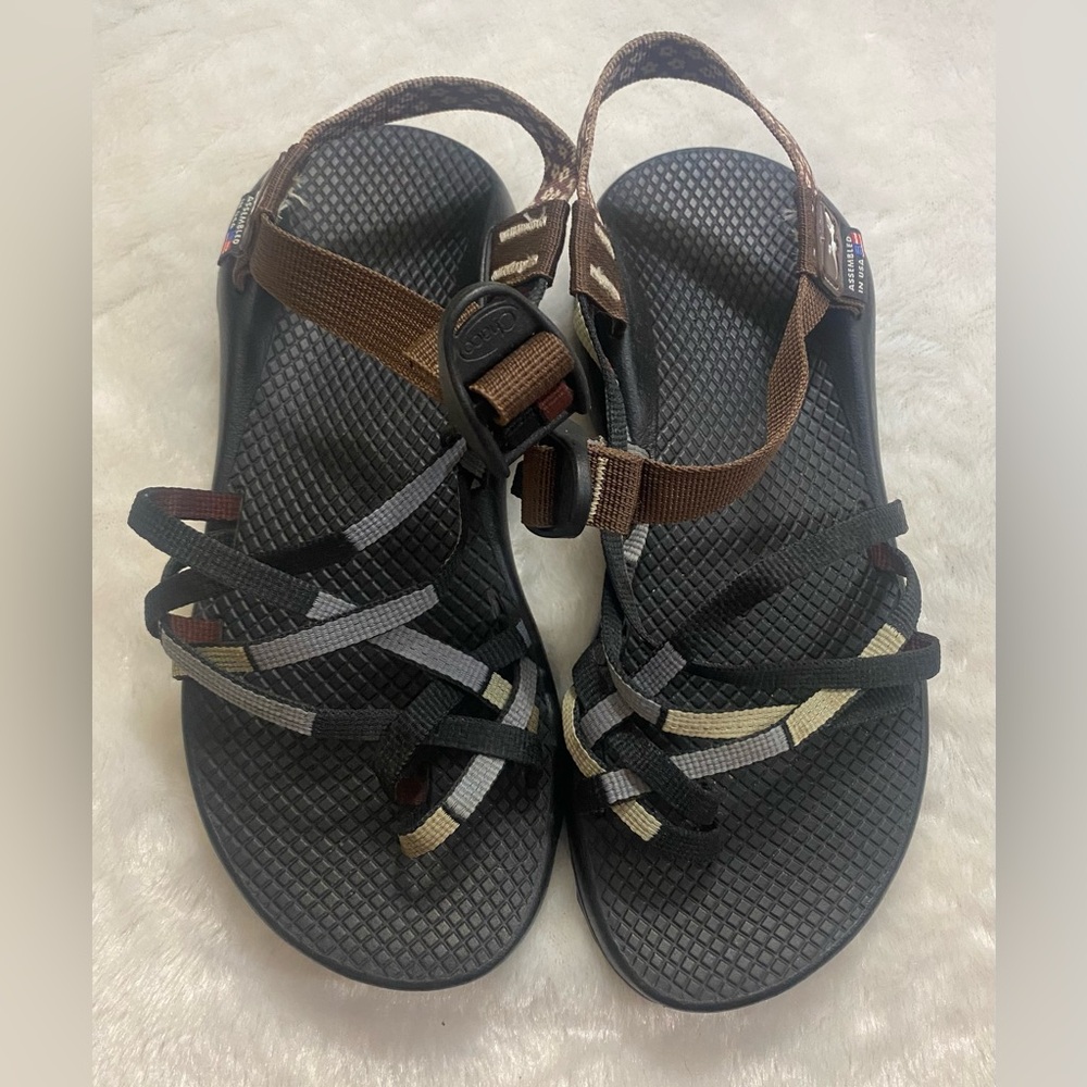 Chaco Brown and Black Patterned Sandals